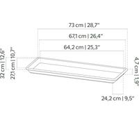 KALANKA-ARTEVASI Soucoupe RECTANGULAIRE Venezia,Bronze, XL 80cm