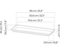KALANKA-ARTEVASI Soucoupe RECTANGULAIRE Venezia XL 100CM Taupe
