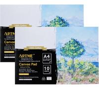 KALANKA-ARTME A4 blocs de toile 2pcs - 10 feuilles à dessin 280 g/m² pour peinture à l'huile et acrylique, triple apprêt, sans acide, 100% coton