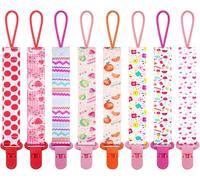 Kalanka-Attache Sucette,Attaché Tetine Pour Bebe, Lot De 8 Pièces Chaîne De Sucette Multicolore Accroche Tétine Pince À Sucette Pour Bébé Garçon Et Fille