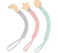 Kalanka-Attache Sucette Bébé,Attache Tetine Tissu Kit Sucette,Lot De 3 Attaches-Tétines Avec Pince Attache Tetine,Accroche Tetine Bebe Pour Bébé Pour Bébés Garçons Et Filles