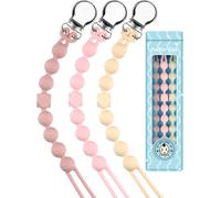 Kalanka-Attache Sucette Silicone Soothie Tétine Clips Porte Accroche Chaîne Pour Garçons Et Filles Douche De Bébé 2pcs(Rose)