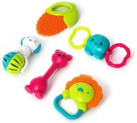 Kalanka-Auby Coffret De 5 Hochets & Anneaux De Dentition - Avec Boîte De Rangement,Jouet Bebe 3 4 5 6 7 8 9 10 11 12 Mois