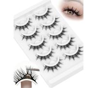 Kalanka-Auto-Adhésifs Faux Cils Manga Extension Cils Naturel 5pairs Adhesive Lashes No Glue Needed Réutilisable Press On Lashes No Glue Needed Easy Use For Beginners(6d30)