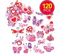 KALANKA-Autocollants Insecte et Coeur en mousse que les enfants pourront, Lot de 120 - version anglaise