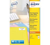KALANKA-AVERY - 600 Mini Etiquettes blanches - Impression Laser - (L7654), Standard, 45,7 x 25,4 mm