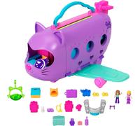 KALANKA-Avion Chaton Transformable Coffret jouet de voyage avec 2 mini-figurines et 1 animal, scène tournante et accessoires, HWP19
