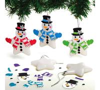 KALANKA-AX514 Boules en Forme d'Etoile et Bonhomme de Neige - Lot de 6, Faites Vos Propres Boules de Noël, Décorations pour Enfants, Loisirs Creatifs pour Enfants