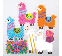 KALANKA-AX741 Kits de pompons en formes de lama - Paquet de 5, Fournitures créatives d'art et d'artisanat pour les enfants à créer et décorer