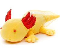 KALANKA-Axolotl Peluche Aquatique Originale (Jaune avec Yeux Rouges) \u2013 32 cm (Longueur) \u2013 Peluche Aquatique \u2013 Doudou