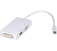KALANKA-B57S 1080P Mini DisplayPort vers HDMI/DVI/VGA 3 en 1 Adaptateur Convertisseur - Mini DP mâle vers HDMI, DVI, VGA femelle - Convertisseur vidéo HD pour ordinateur portable, PC