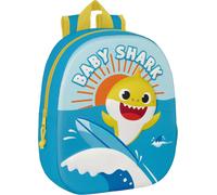 KALANKA-Baby Shark - Sac à dos d'école, avec design 3D, adaptable au chariot, idéal pour les enfants de différents âges, confortable et polyvalent, qualité et résistance, 27 x 10 x 33 cm, couleur ble