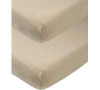 KALANKA-Baby Uni spannbettlaken beistellbett - 2er Pack - Taupe - 50x90cm