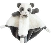 KALANKA-BABYNAT - Mon P¿tit Panda - Doudou Plat Panda Noir & Blanc Avec Nouettes - 24 cm - Ultra Doux - Facile À Manipuler - Doudou Souple Bébé Dès La Naissance - Idée Cadeau Pour Filles Et Garçons -