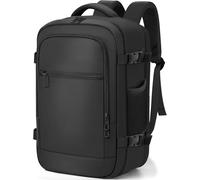 KALANKA-Bagage Cabine 40x20x25 pour Ryanair, Sac à Dos Voyage 20L sous Siège, Bagage à Main, Ordinateur Portable 14 Pouces avec Sangle de Fixation pour Valise et Poche Antivol - Homme Femme, Noir Noir