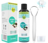 Kalanka-® Bain De Bouche À L'huile De Noix De Coco Pour Les Dents Avec Gratte-Langue, Bain De Bouche Teeth Total Care, Nettoyage Naturel De La Bouche Pour Une Haleine Fraîche, Des Dents Saines