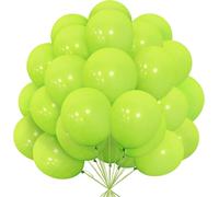 Kalanka-Ballons Vert Lime, Paquet De 30 Ballons Vert Mat Latex 12 Pouces 30,5 Cm Ballon Avec Blanc Ruban Pour Filles Femmes Garçons Fête D'anniversaire Baptême Mariage Baby Shower Safari Mariée Décor