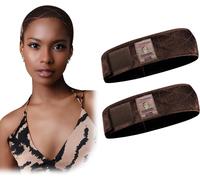 Kalanka-Bandeau Perruque Antidérapant, Bandeau Anti-Glisse Perruques Femme, Marron Foncé 2 Pièces