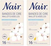 Kalanka-Bandes De Cire Froide, Pour Le Maillot Et Les Aisselles, Kit À Domicile Pour Femmes, Enrichie En Huile De Graines De Coton, 16 Bandes Et 2 Soins Finition Douceur. (Lot De 2)