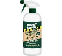 KALANKA-BARRIERE A INSECTES GREEN Vaporisateur contre les Insectes Rampants, Volants, Acariens, Actif d'origine végétale, Prêt à l'emploi, 1 L, BARBIOSEC1000