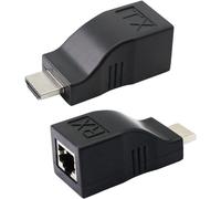 KALANKA-BARRU Extendeur RJ45 HDMI, Adaptateur RJ45 HDMI, Transmetteur HDMI Extendeur sur Câble Ethernet CAT6/CAT5E, Répéteur HDMI RJ45 Jusqu, Compatible avec Hôtel, Conférence, Home Cinema