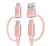KALANKA-Basesailor 3M Multi USB C Charger Cable, 4-in-1 Universal Type C Fast Charging Cord with USB-A/Lightning Ports for iPhone 16 15 14 13 Pro Max, Macbook, iPad Air 4 5 Mini 6, Samsung S24 S23 S22