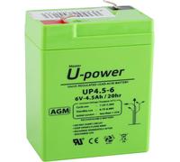 KALANKA-Batería U-Power Plomb AGM 6V 4.5Ah F1 4,8mm