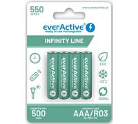KALANKA-Batterie AAA 550mAh 4pcs NI-MH Mini R03 Rechargeable Pré-chargé Infinity Line 1.2V 1 Carte Blister Vert EVHRL03-550