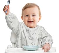 Kalanka-Bavoir Manches Longues Bébé, Tablier Bébé Pour Manger - Imperméable Anti-Taches, Sans Bpa, Lavable Machine - Idéal 6-24 Mois (Mixte)