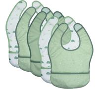 Kalanka-Bavoir Recuperateur Bébé - Lot De 5 Bavoirs Bebe Sans Manche, Imperméable, Plastifié, Lavable En Machine, Fermeture Velcro, Testé Oeko-Tex 100 - Vert