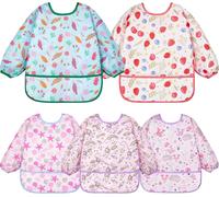Kalanka-Bavoirs Manches Longues 5pcs Etanches Blouse Peinture Enfant Tablier D'alimentation Multicolore 0-2ans