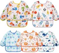 Kalanka-Bavoirs Manches Longues 5pcs Etanches Blouse Peinture Enfant Tablier D'alimentation Multicolore 0-2ans