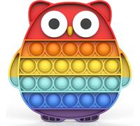 KALANKA-BDwing Silicone Push Bubble Sensory Pop Fidget Toy, Durable Multi-Couleurs Fidget Toy for Anti-Stress, Anxiety Relief SqueezeToy, Convient Aux Enfants, la Famille et Les Amis (Chouette)