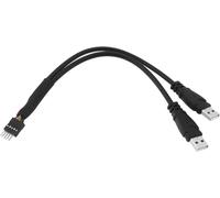 KALANKA-Be In Your Mind Câble adaptateur USB A vers 9 broches pour carte mère IDC mâle vers double USB 2.0 type A mâle 20 cm