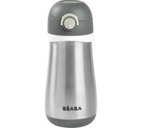 Kalanka-Béaba, Biberon/Tasse D'apprentissage /Gourde Bébé 2 En 1 Inox, Tasse Paille Enfant, 100% Étanche, Anti-Fuite, Facile À Ouvrir, Poignées Amovibles, Matière Inox, Sain, Solide, 350 Ml, Gris Min