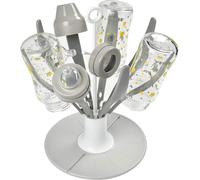 Kalanka-Béaba, Egoutte Biberons Arbre Flower, Pliable, 8 Biberons Et Accessoires, Compact, Nomade, Gris