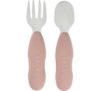 Kalanka-Béaba, Lot De 2 Pré-Couverts Inox Et Silicone, Couverts Bébé, Couverts Enfant, Dès 10 Mois, Forme Ergonomique, Manche Ergonomique, Couverts Bébé Apprentissage, Barbe À Papa