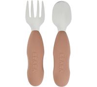 Kalanka-Béaba, Lot De 2 Pré-Couverts Inox Et Silicone, Couverts Bébé, Couverts Enfant, Dès 10 Mois, Forme Ergonomique, Manche Ergonomique, Couverts Bébé Apprentissage, Pralin
