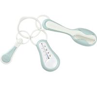 Kalanka-Béaba, Set Accessoires Toilette Bébé/ Enfant, Thermomètre De Bain+ Coupe Ongle+ Peigne Brosse, Green Blue