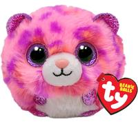 KALANKA-Beanie Balls Topaz Le Léopard Rose avec Les ?illets Violet Glitter, Animaux en Peluche Doux et Rond à Collectionner 8 cm T425401