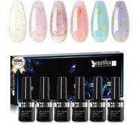Kalanka-Beautilux Rubber Base Gel, 6 Couleur Nude Color¿¿ Paillet¿¿ Base Coat Vernis Semi Permanent Gel Pour Pose French Nail Uv Gel Polish Kit 6x10ml