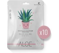 Kalanka-Beautykei Masque Visage Aloe Vera 10 Masques Hydratation Anti-Âge Éclatante Soins De La Peau Naturel Hypoallergénique Coton 100% Usage Facile Tous Types De Peau Bienfaits Vitamines