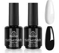 Kalanka-Beetles Gel Nail Kit- 2 Pcs 15ml Black White Colors Gel Set Soak Off Led Nail Art Manicure Diy At Home Christmas Gifts Decoration