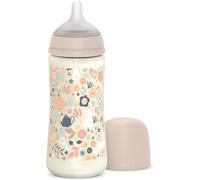 Kalanka-, Biberon 360 Ml, Biberon Avec Tétine Symétrique Sx Pro En Silicone À Débit Rapide (L). Avec Valve Anti-Colique. Silicone Fin Ultra-Doux. Pour Bébés, +6 Mois, Wonderland Rose Floral