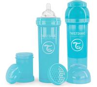 Kalanka-Biberon Anti-Colique Avec Récipient Pour Lait En Poudre Et Mélangeur - 2x 330ml Tétine En Silicone À Écoulement Rapide Biberon Sans Bpa 4+ Mois Bleu