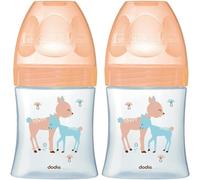 Kalanka-- Biberon Anti-Colique Sensation+ Verre, Beige Biche, 150ml, 0-6 Mois, Tétine Plate, Débit 1 (Lot De 2)