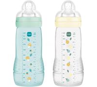 Kalanka- Biberon Easy Active 6+ Mois Couleur Glace + Perle (Lot De 2 X 330 Ml) ¿ Avec Tétine En Silicone Débit X Vitesse Ultra-Rapide ¿ Pour Bébé Fermeture Hermétique