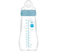 Kalanka-Biberon En Verre, 2-4 Mois, 260 Ml, Avec Tétine 2 De Débit Moyen En Silicone, Facile À Nettoyer, Feel Good, Bleu, Lot De 1