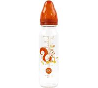 Kalanka-Biberon Régul'air 240 Ml En Verre - Tétine Nn -Nouveau-Né- Anticolique En Silicone - Débit Régulier - 1er Âge, 0 À 4 Mois - Fabrication Française - Décor Ecureuil - Terra Cotta