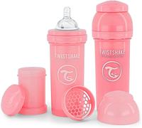 Kalanka-Biberons Anti-Coliques Avec Récipient Pour Lait En Poudre Et Mélangeur - 2x 260ml Tétine En Silicone À Débit Moyen Biberon Sans Bpa 2+ Mois Rose